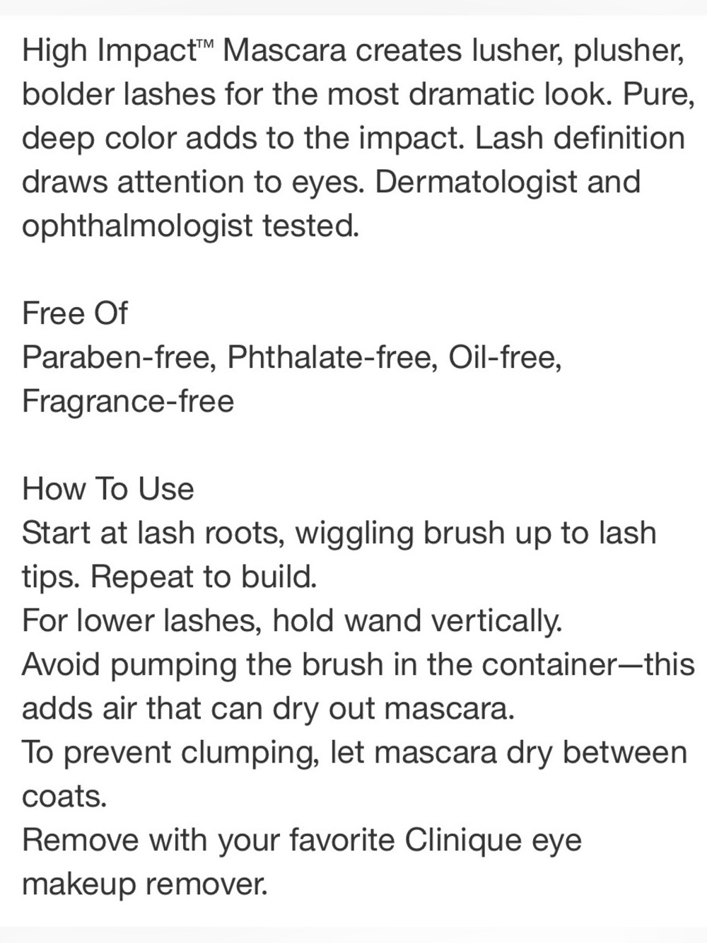 CLINQUE HIGH IMPACT MASCARA COLOR #01 BLACK TRAVEL SIZE - Picture 6 of 10
